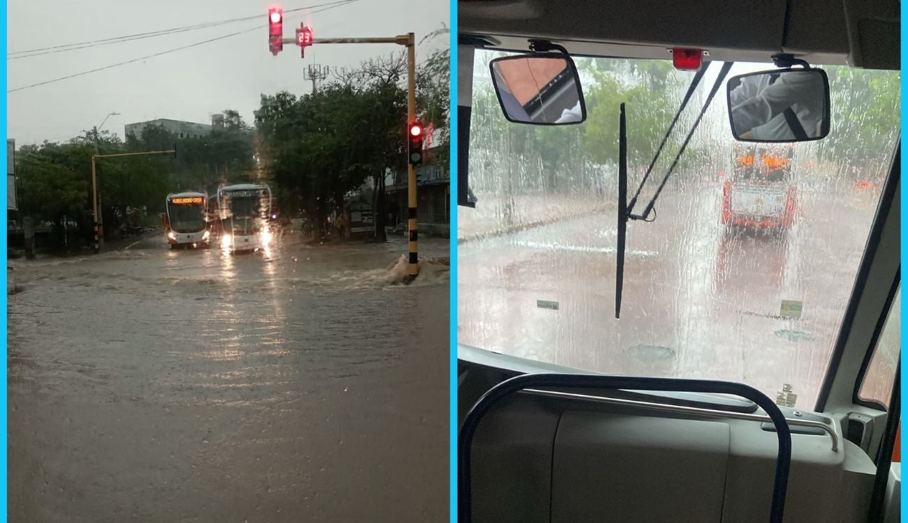 Caída de árboles y fuerte aguacero colapsaron la movilidad en Cartagena
