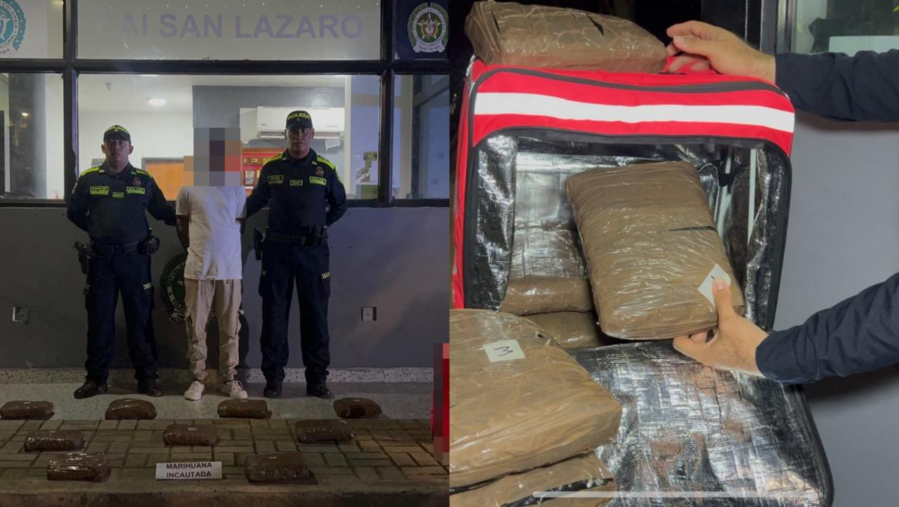 Capturan a hombre que se hacía pasar por domiciliario para transportar marihuana en Cartagena