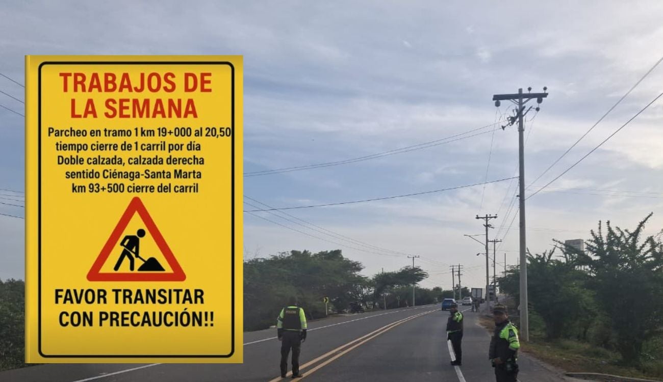 Trabajos de parcheo afectarán carriles en la vía Santa Marta – Barranquilla