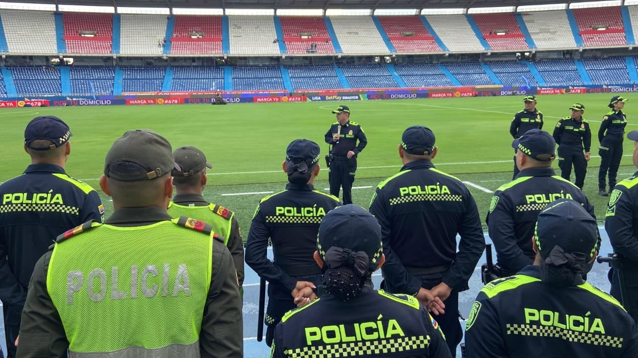 Más de 1,300 policías velarán por la seguridad para la final entre Junior y Tolima en el Metropolitano