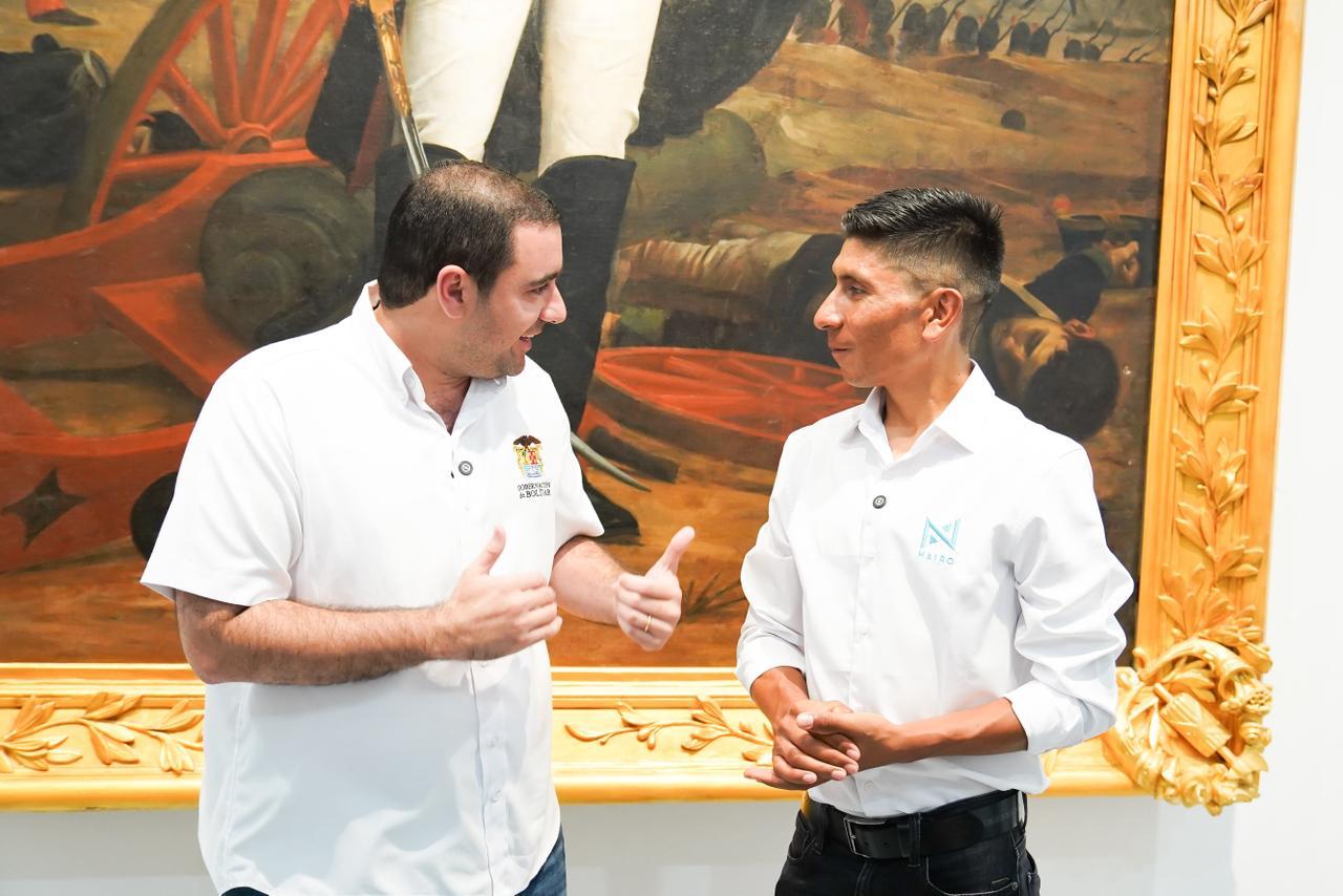 Gobernador de Bolívar Yamil Arana y ciclista Nairo Quintana