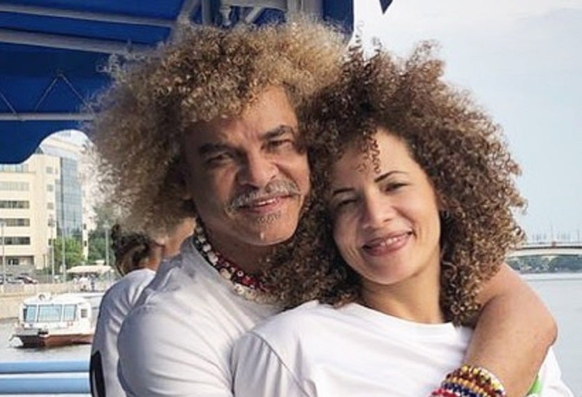 Carlos Valderrama y Elvira Redondo, su esposa