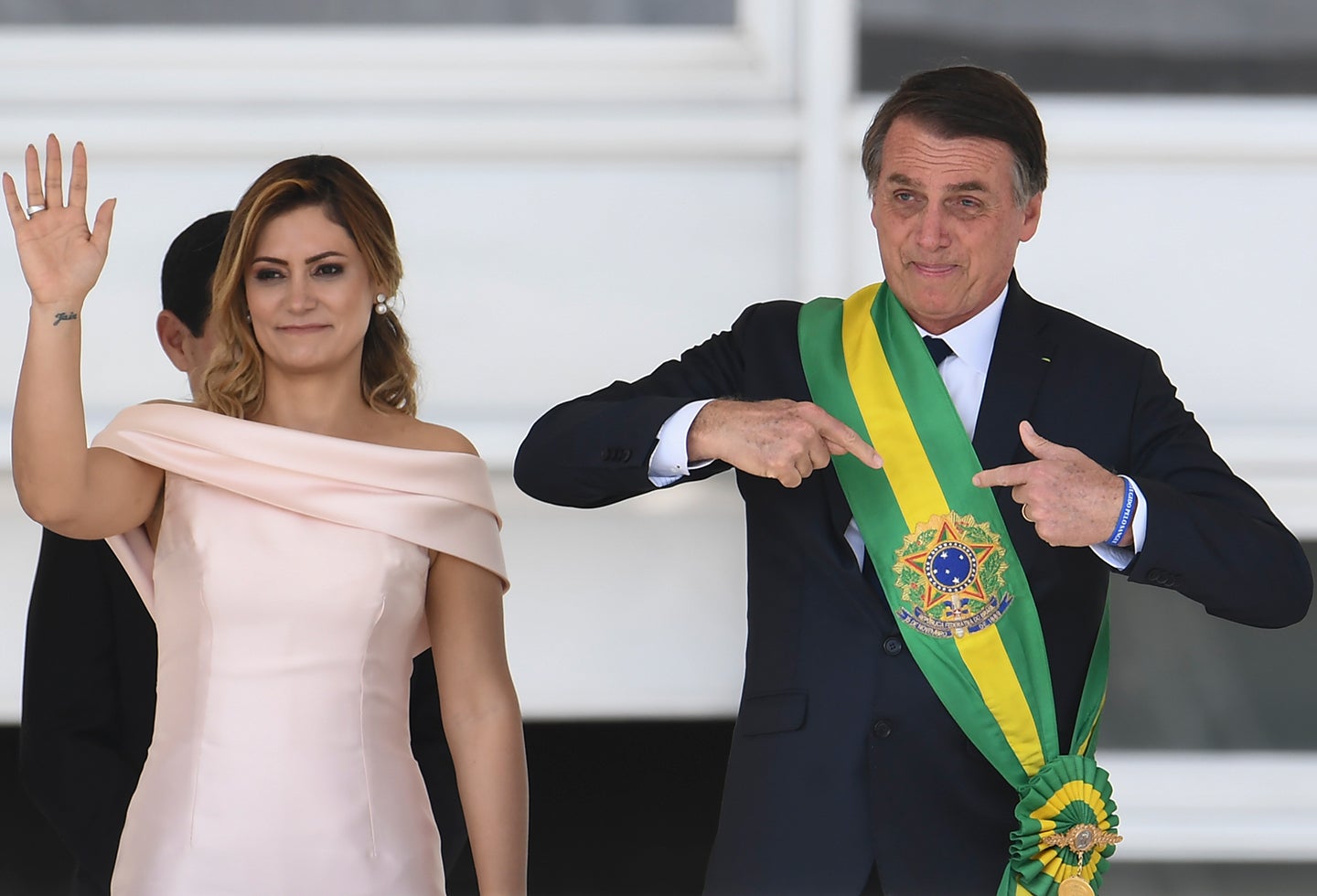 Michelle Bolsonaro y Jair Bolsonaro, primera dama y presidente de Brasil, respectivamente, en Brasilia