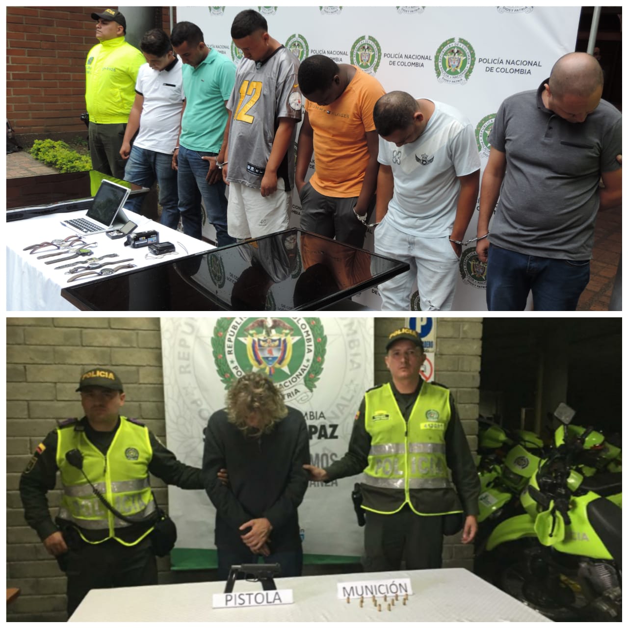 A los siete delincuentes los agarraron cuando iban a empeñar joyas y otros elementos hurtados.