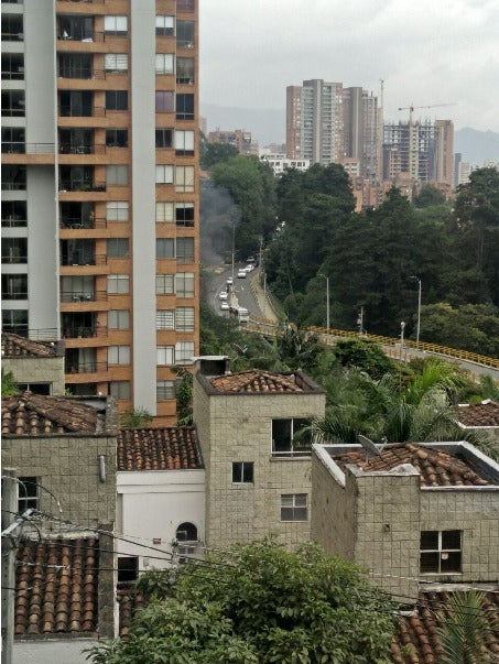 Incendio de taxi en El Poblado