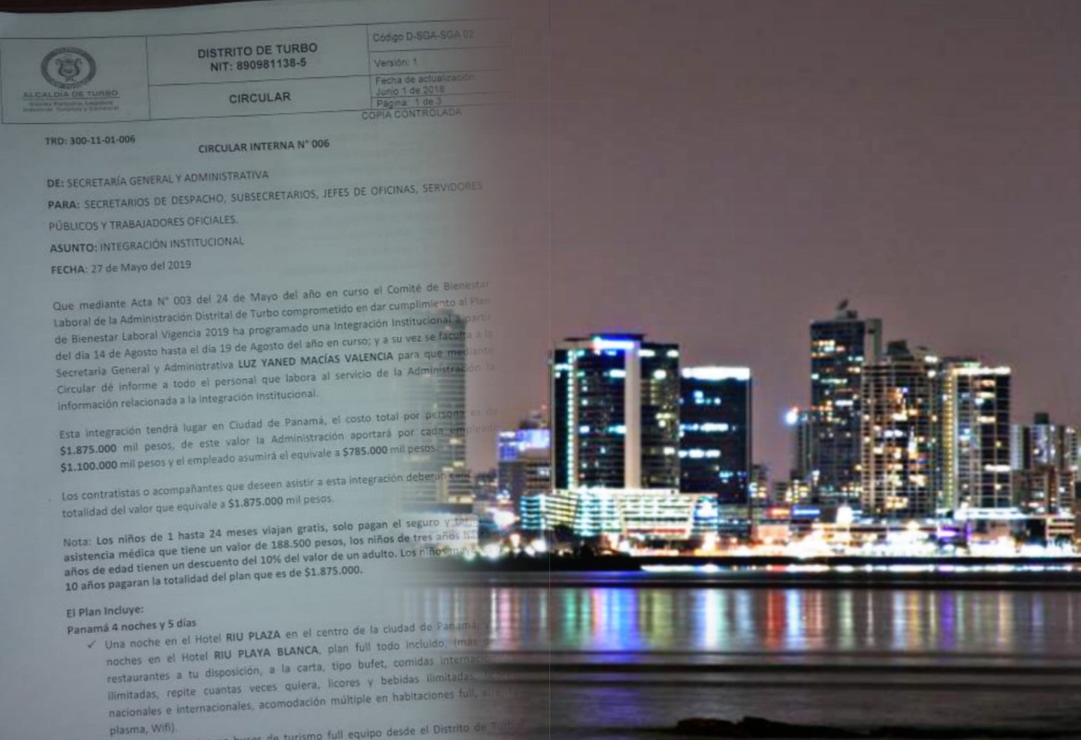 Paseo a Panamá con dineros públicos