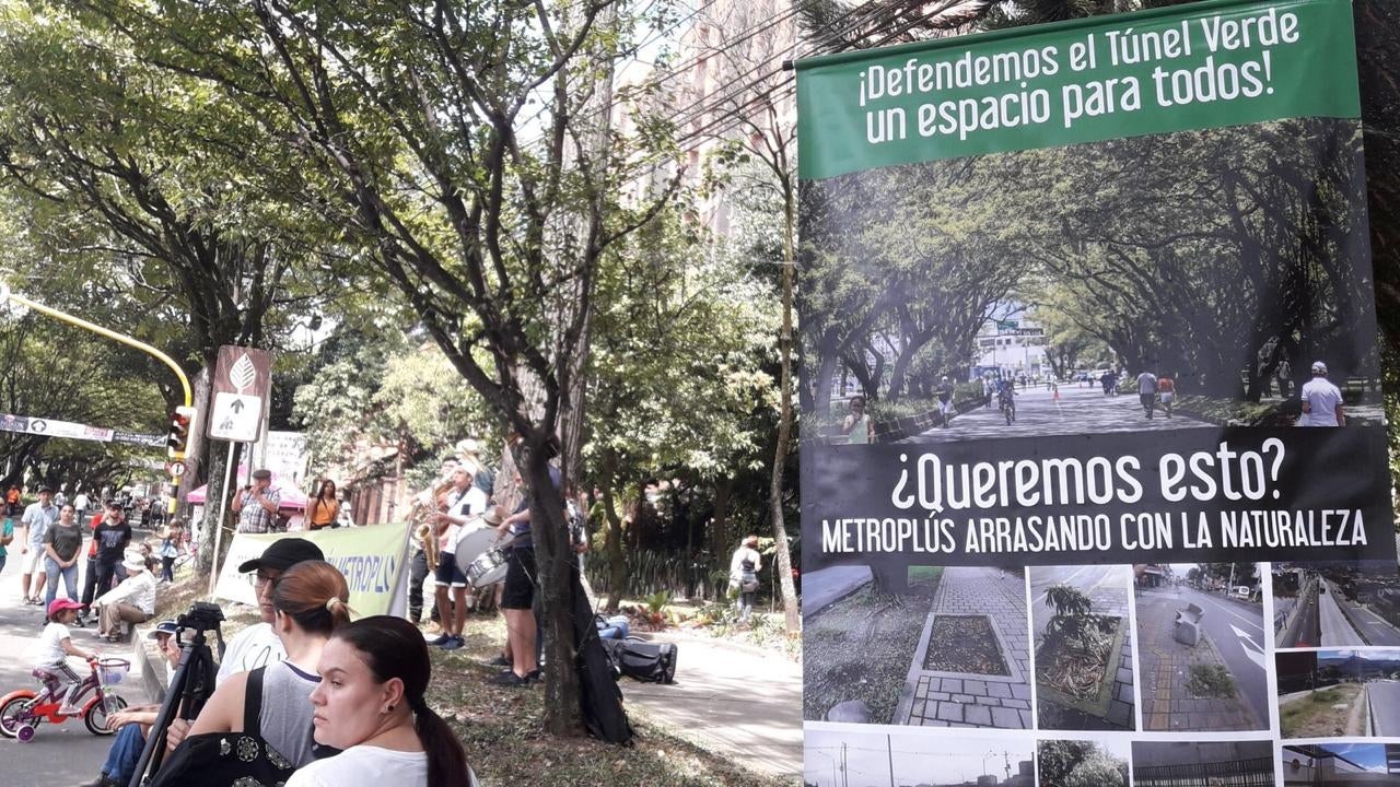 Protesta del colectivo Túnel Verde.