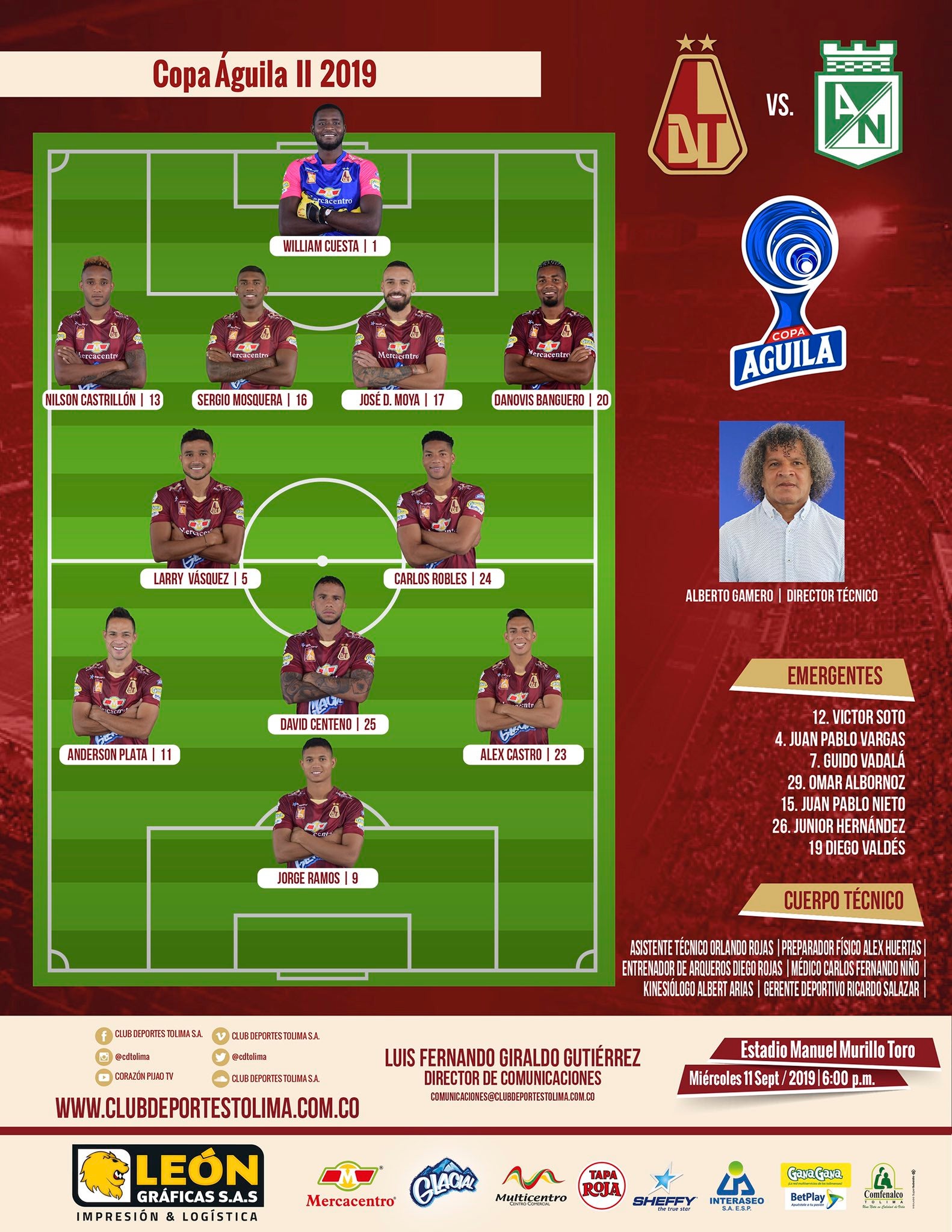 Alineación Deportes Tolima