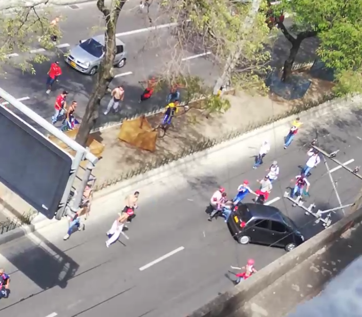 Enfrentamiento de hinchas del Deportivo Independiente Medellín
