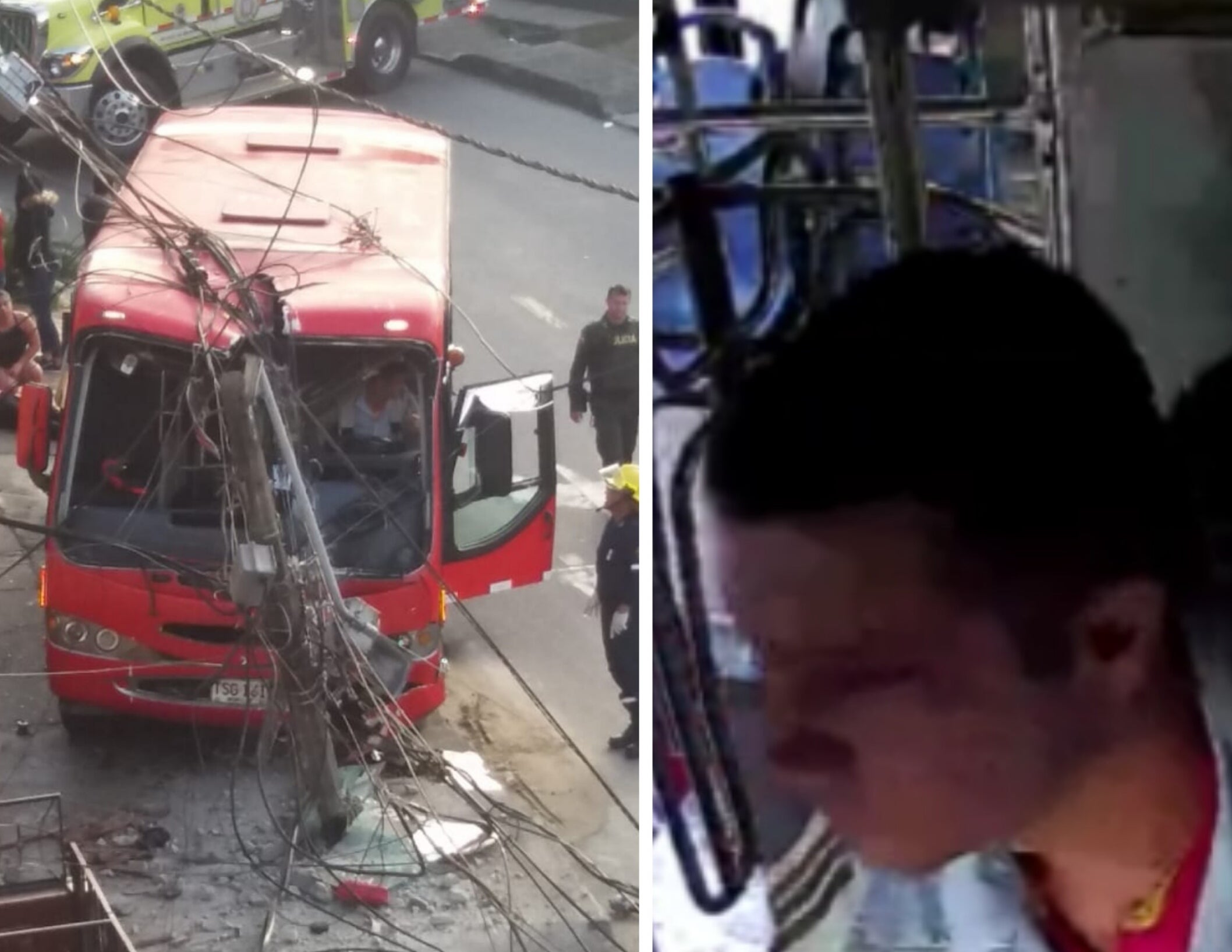 Por coger un casco, conductor de bus casi provoca una tragedia en Medellín