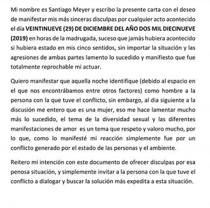 Carta del agresor