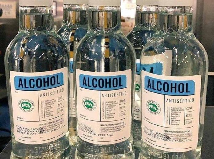 Desde hoy, alcohol antiséptico de la fabrica de licores de Antioquia, se comercializará en almacenes