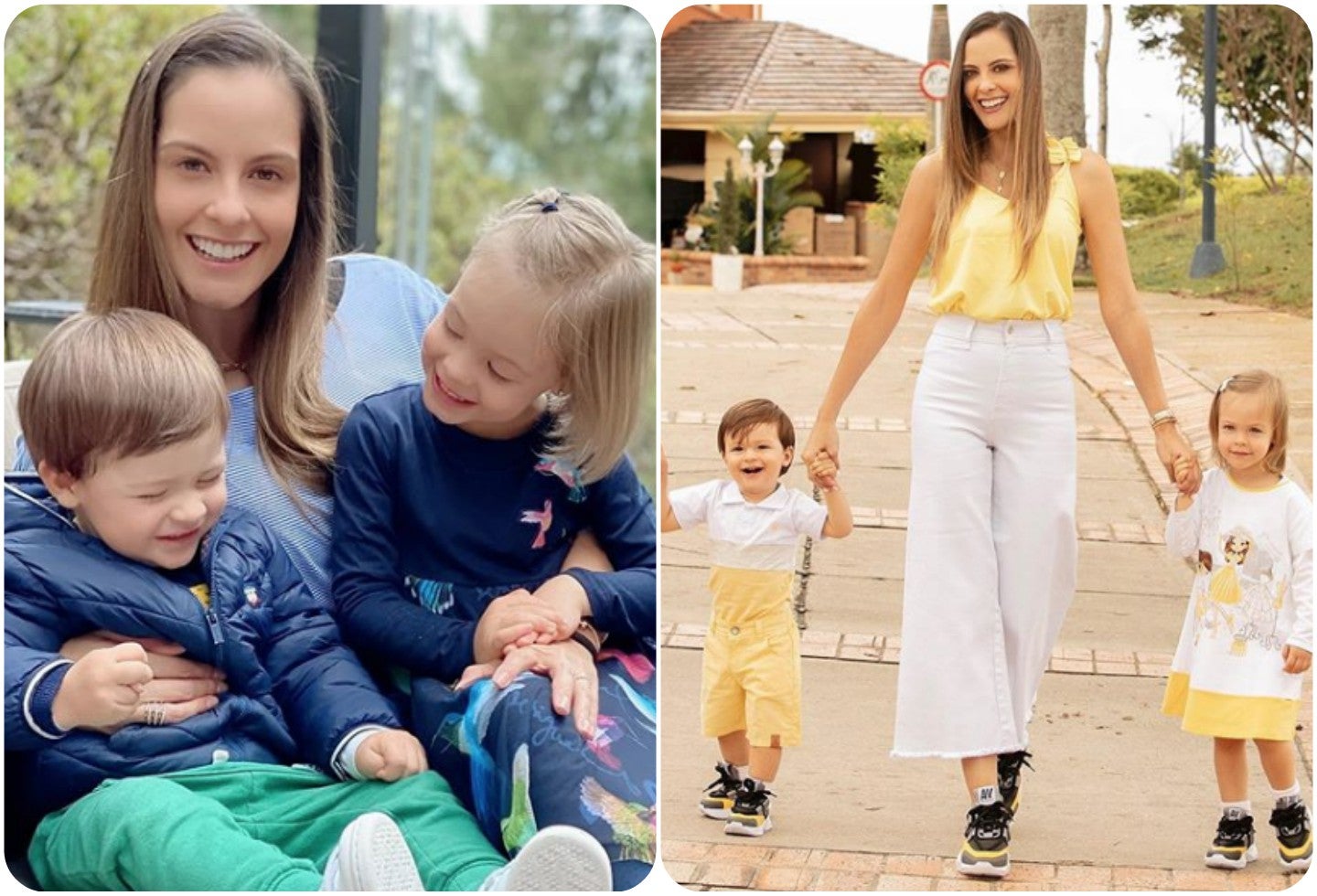 Laura Acuña y sus dos hijos: Helena y Nicolás
