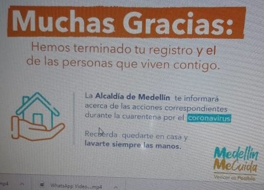 Plataforma 'Medellín me cuida'.