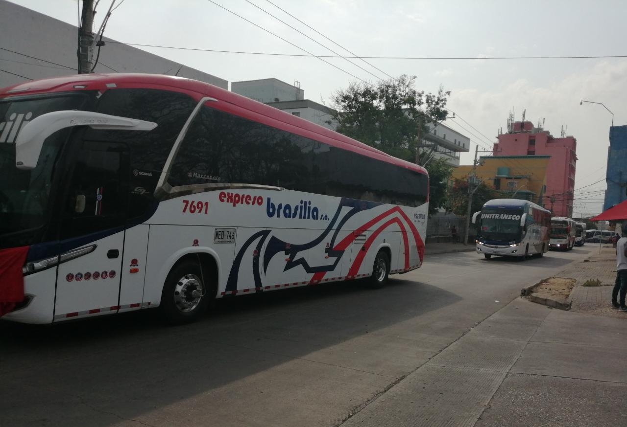 Los buses recorrieron las calles de Barranquilla.
