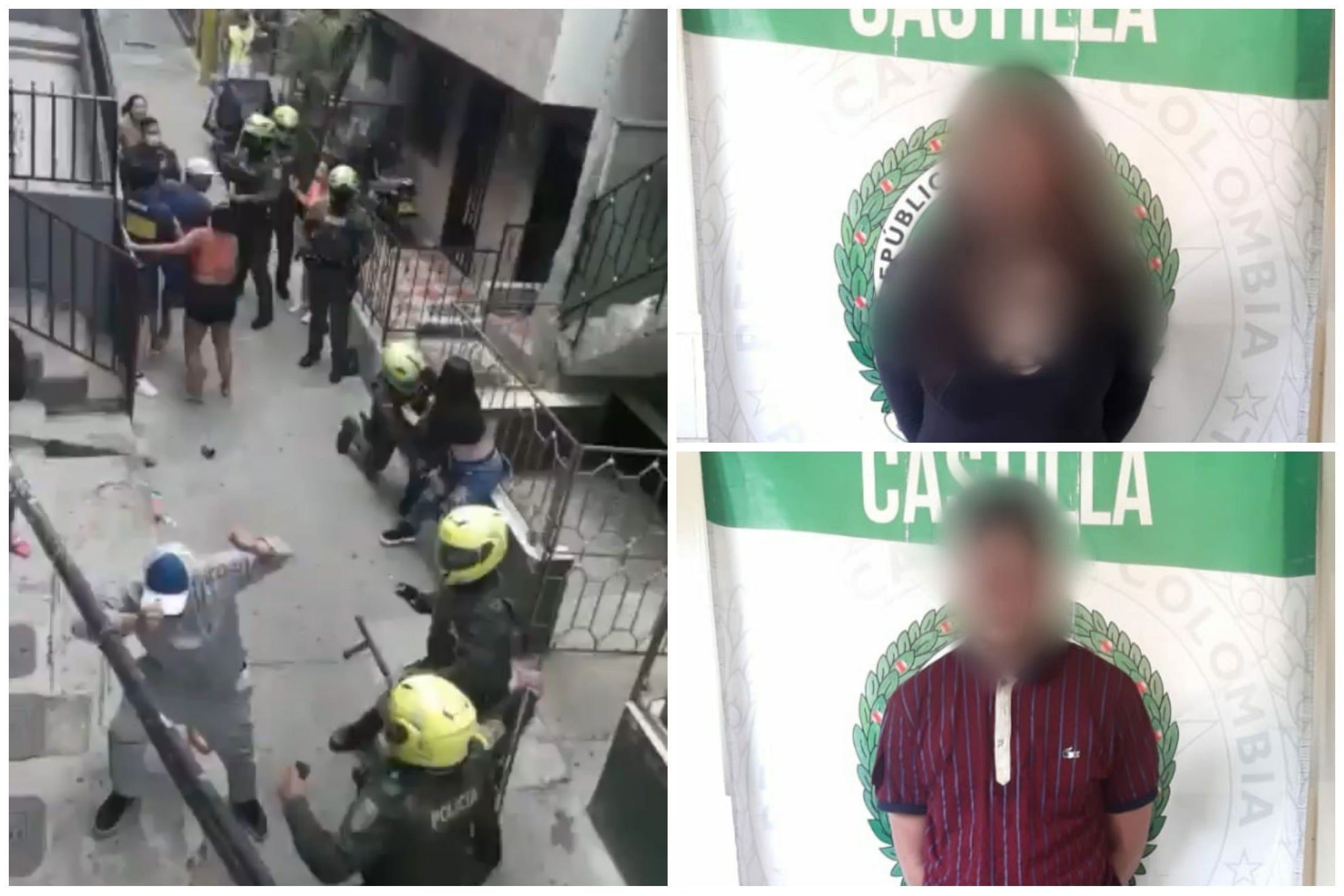 Con picos de botella recibieron a la Policía en Castilla