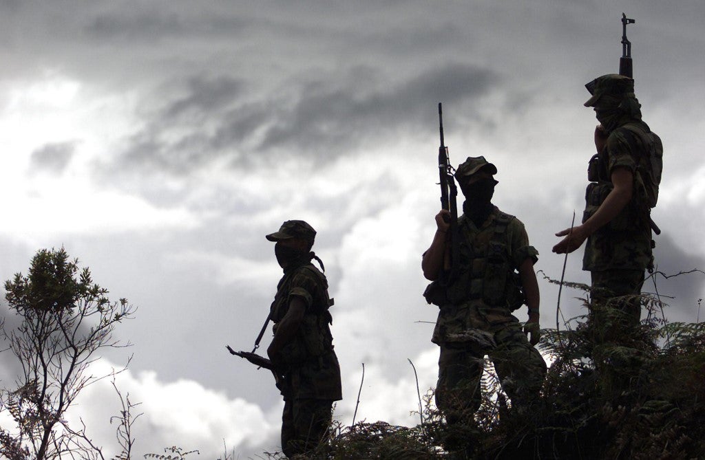 Miembros del grupo paramilitar de las AUC, en el año 2003.