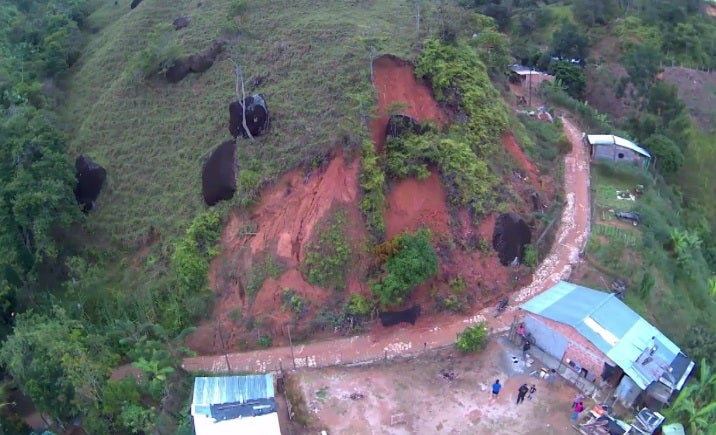 Deslizamiento en Vegachí, Antioquia