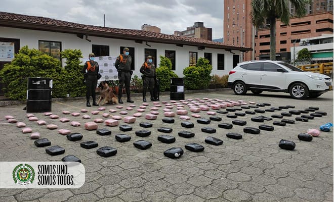 El olfato de perros detectó droga en gel antibacterial en Medellín
