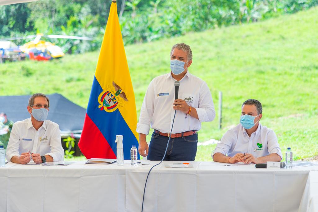 Presidente Iván Duque en su visita a Dabeiba, Antioquia