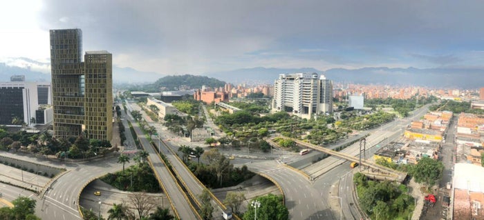 Calles de Medellín durante la cuarentena.