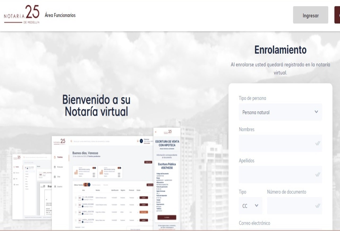 Así es la Notaría 25 virtual de Medellín.