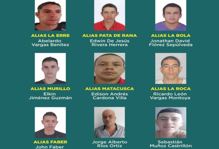 Cartel de los más buscados en el Suroeste antioqueño.