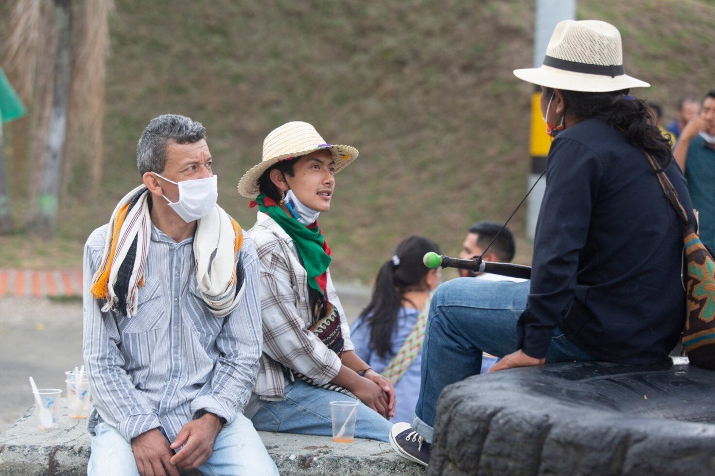 Referencia minga indígena en Medellín.