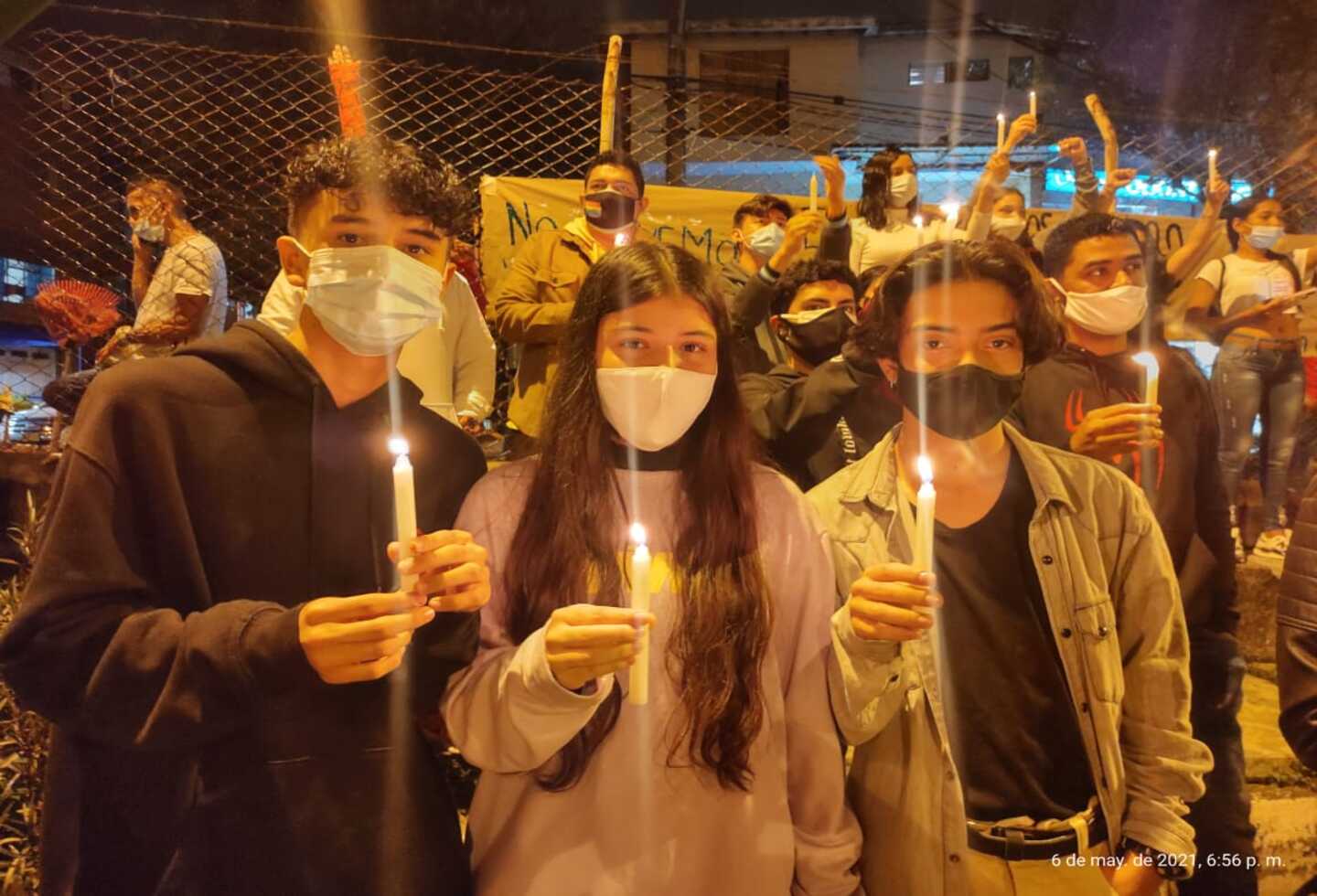 Velatón en la comuna 13 de Medellín.