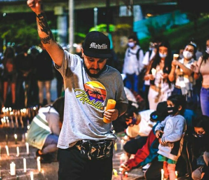 Líder de la Comuna 13 de Medellín, Dayro Hidalgo.