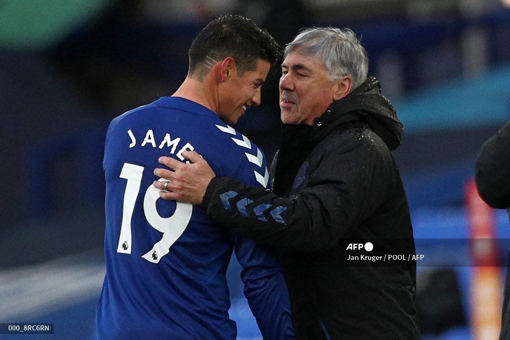 Carlo Ancelotti y James Rodríguez