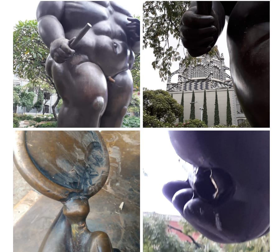 Vandalizaron dos esculturas del maestro Fernando Botero en Medellín