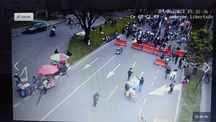 Bloqueos en vías de Medellín.