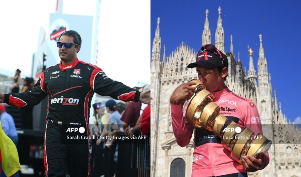 Juan Pablo Montoya y Egan Bernal