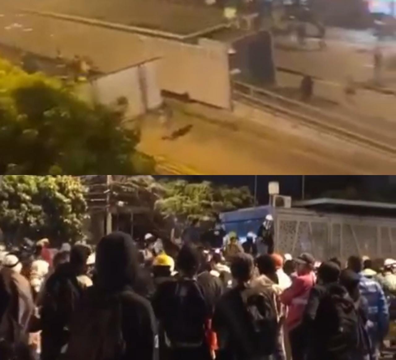 Disturbios al término de las movilizaciones en Medellín.