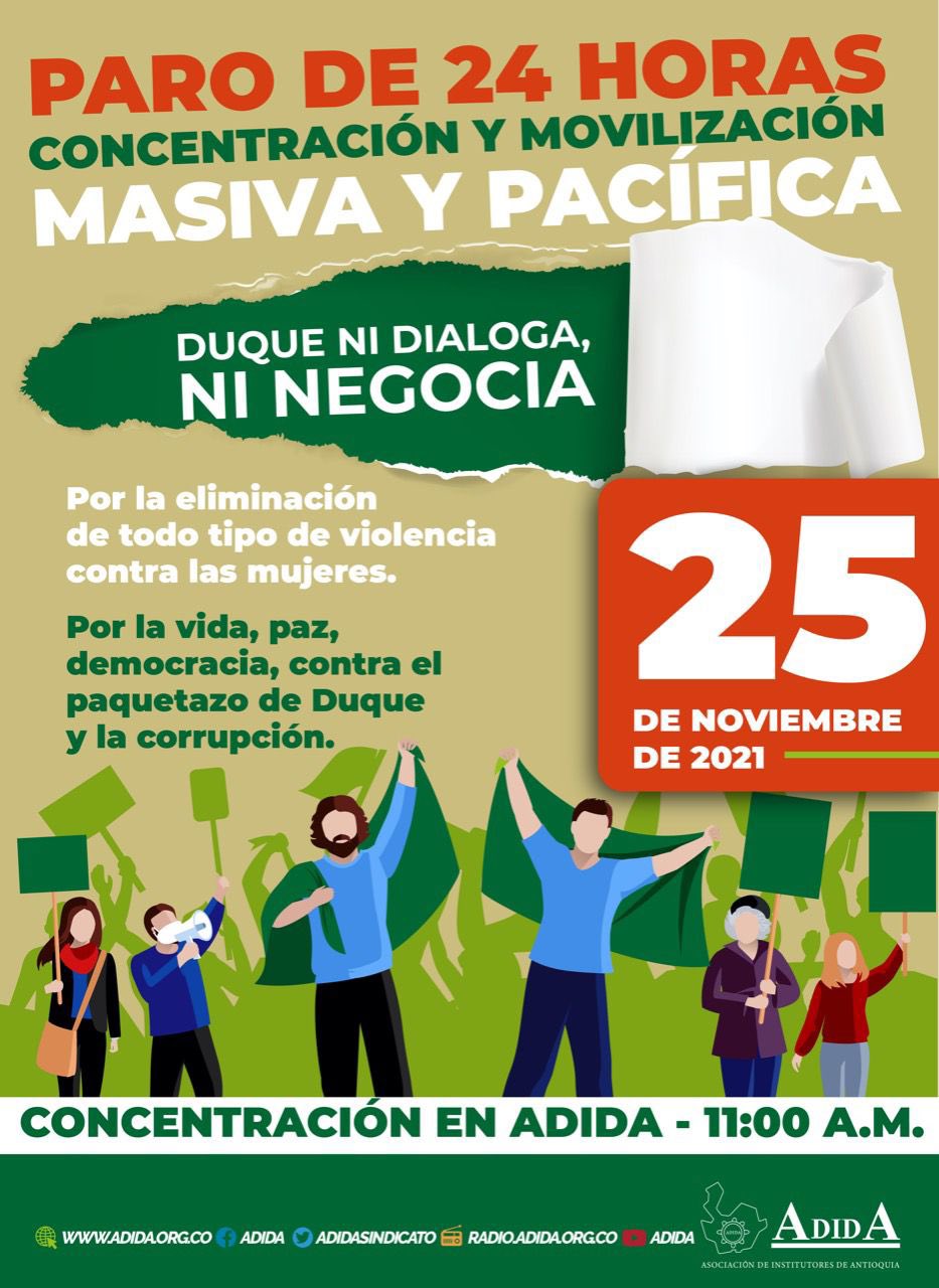 Convocatoria del magisterio en Antioquia.