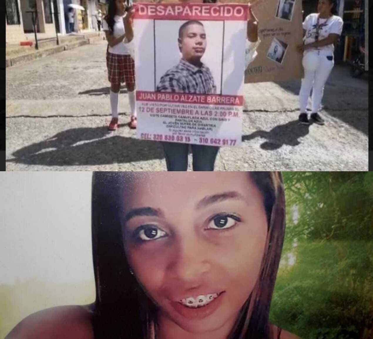 Arriba: Juan Pablo Alzate Barrera; y abajo: Sandy Norelly Álvarez Arroyave.