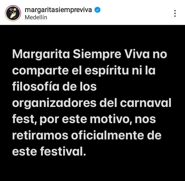 Con estos mensajes, las bandas cancelaron su participación.