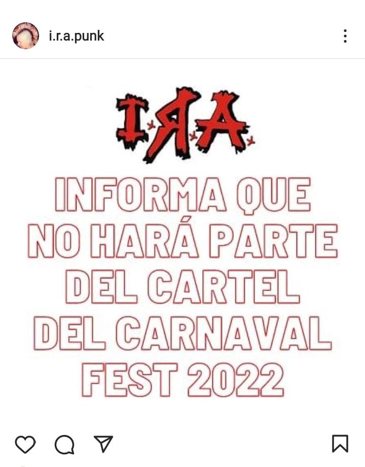 Con estos mensajes, las bandas cancelaron su participación.