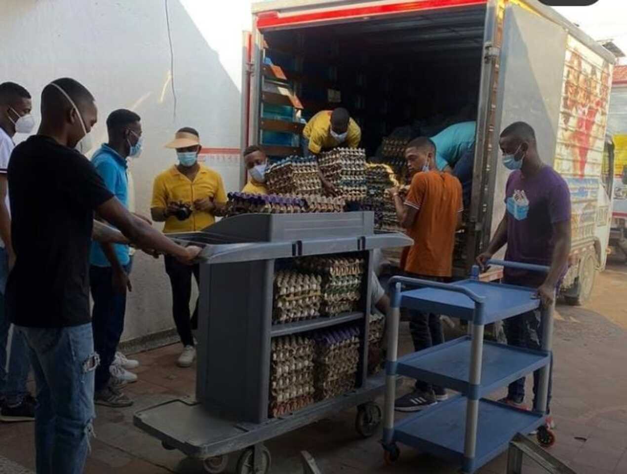 Mercados donados por Aida Victoria Merlano a trabajadores del hospital de Quibdó.