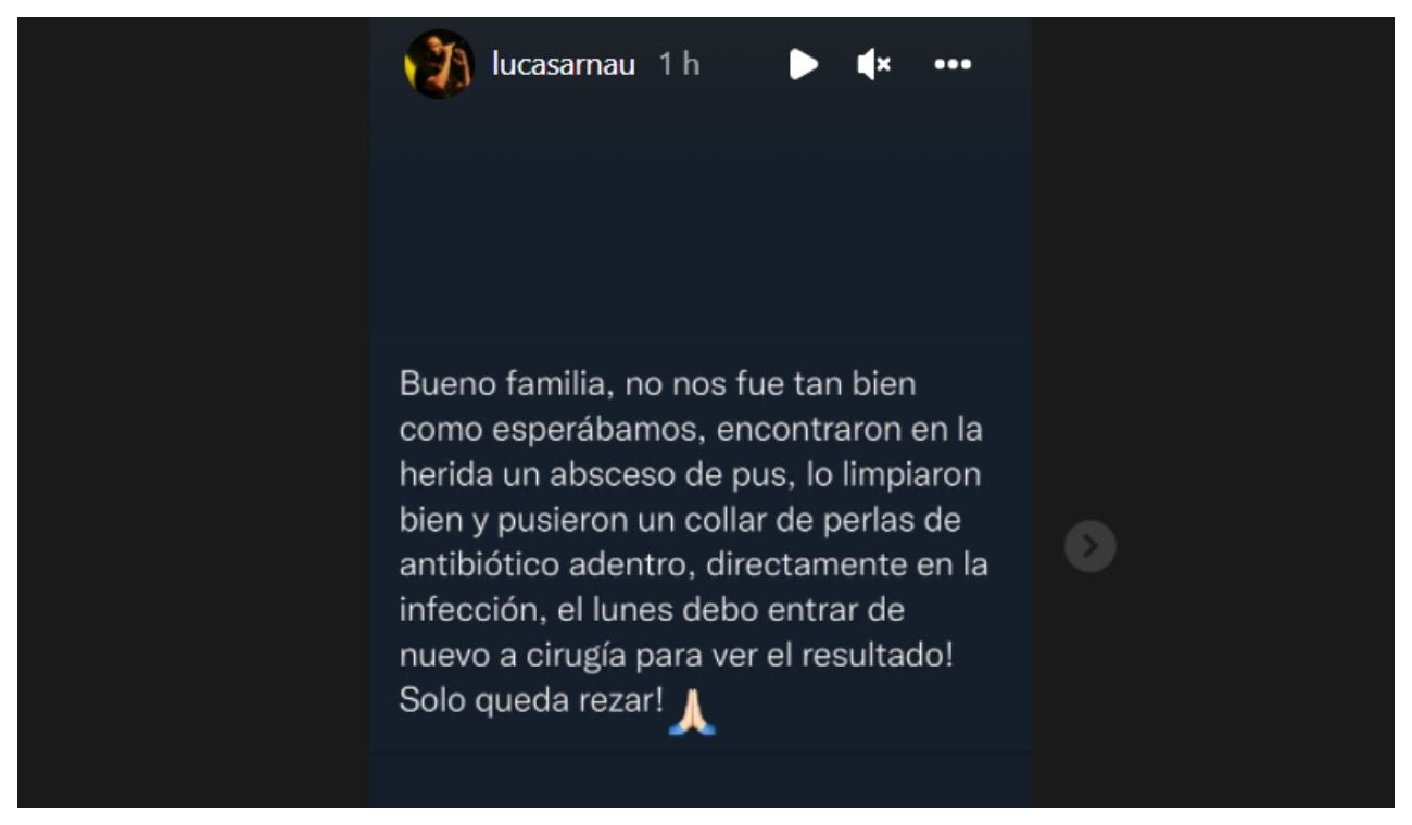 Lucas Arnau en el hospital
