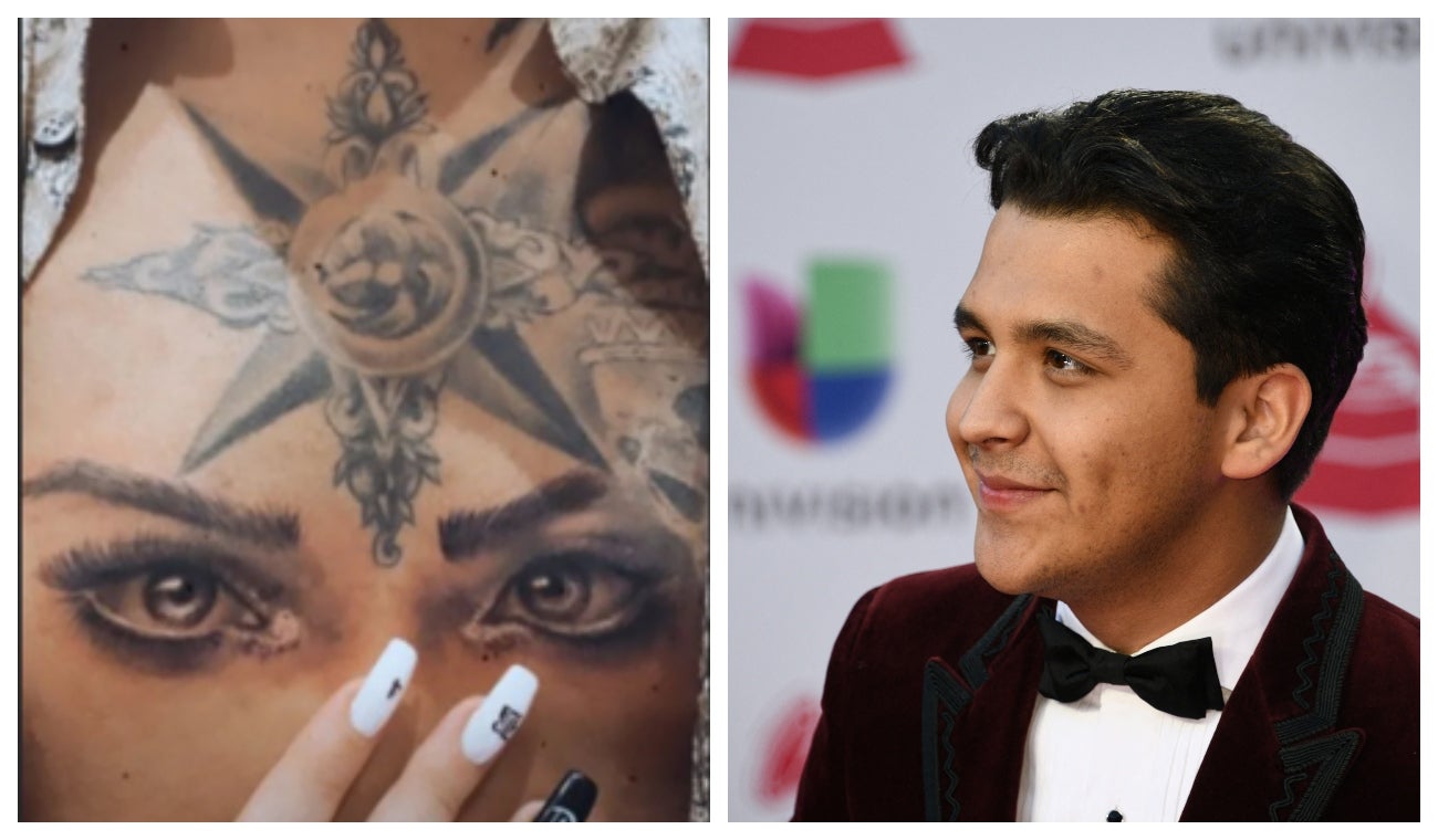 Nodal se borró tatuaje que tenía de los ojos de Belinda