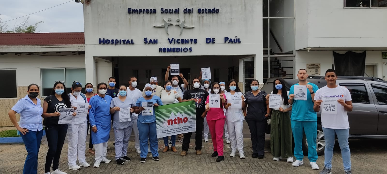 Protesta en el hospital de Remedios, Antioquia