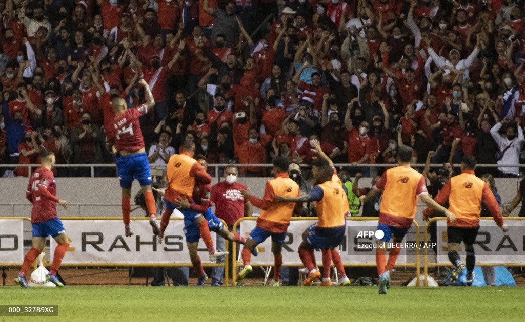 Costa Rica, tras su victoria ante Estados Unidos, en la última fecha de la Eliminatoria.