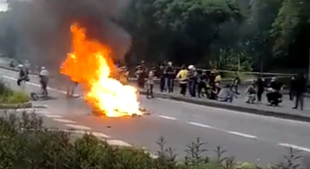 oven de 14 años se le estalló una papa bomba en manifestaciones de Medellín