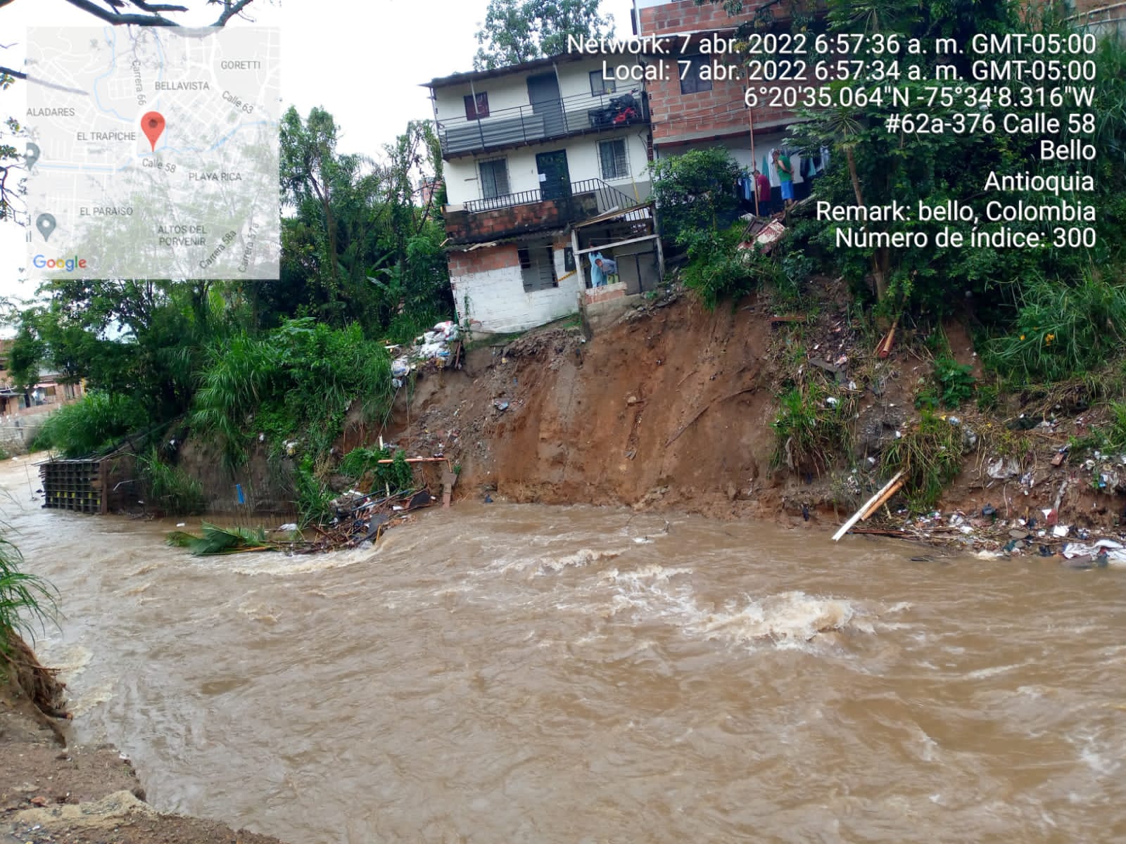 [Video] Quebradas desbordadas y colapso de vías: panorama del invierno en Bello