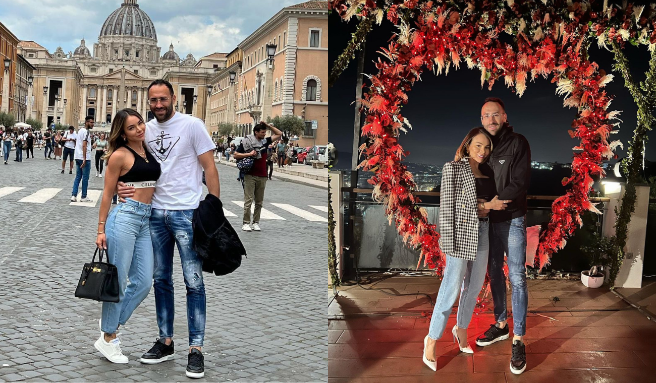 David Ospina viajando con su esposa