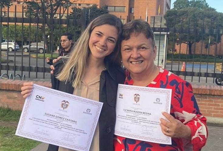 Luz María Múnera y Susana Gómez (Susana Boreal), representantes antioqueñas