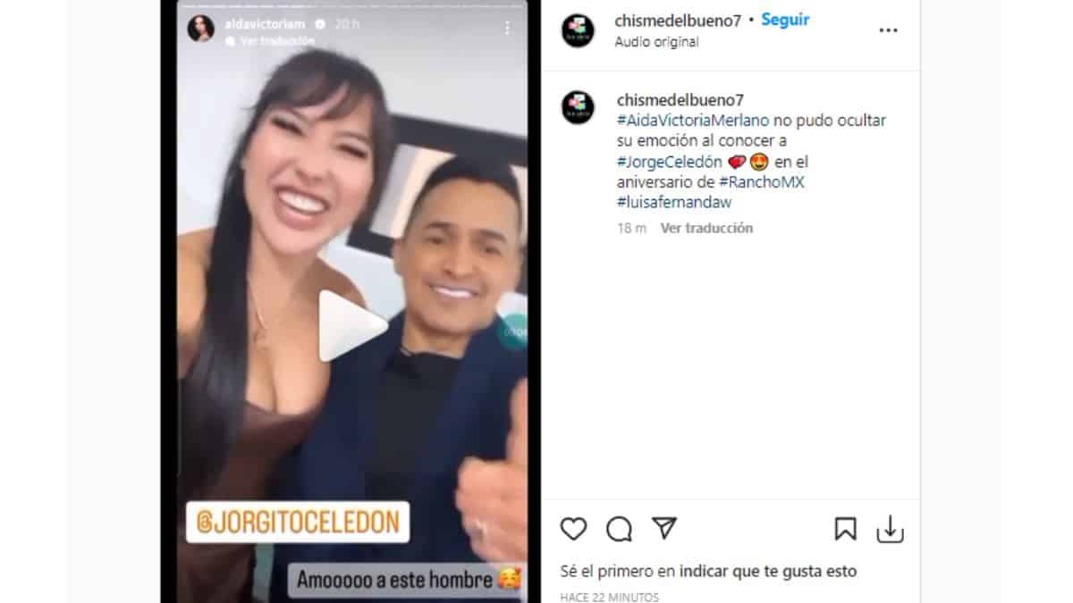Aida Victoria Merlano no pudo ocultar su felicidad al conocer a Jorge Celedón