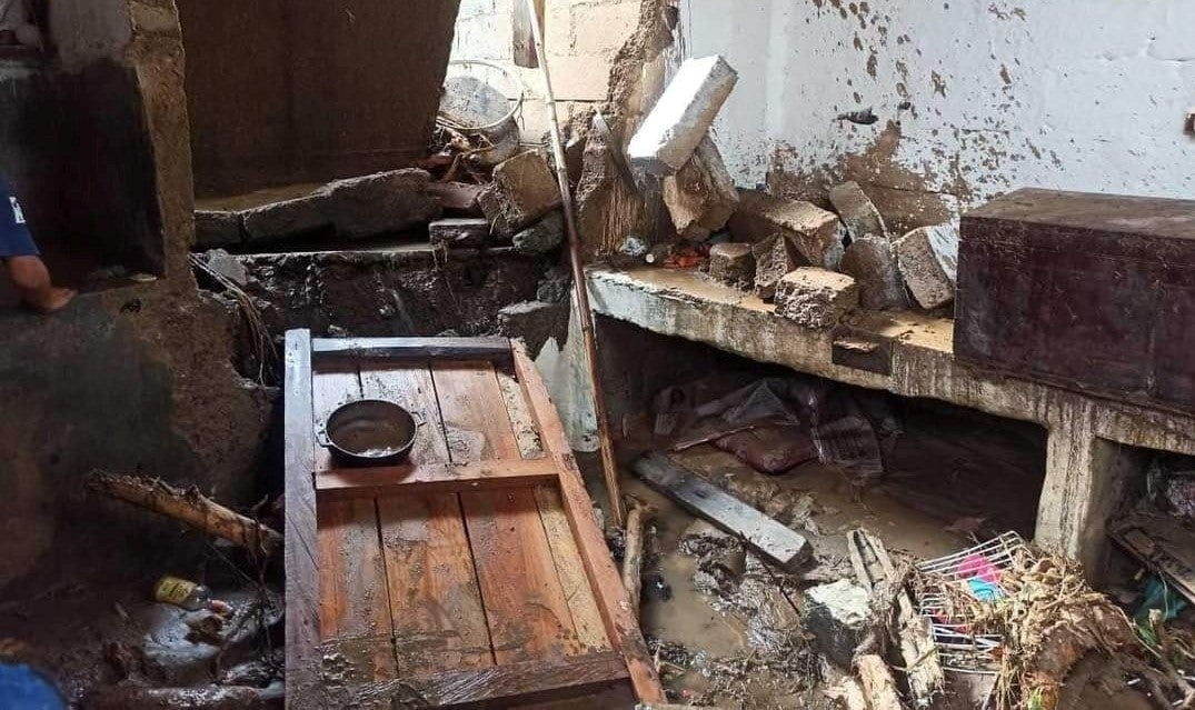 Viviendas afectadas por creciente súbita en Ciudad Bolívar, Antioquia.